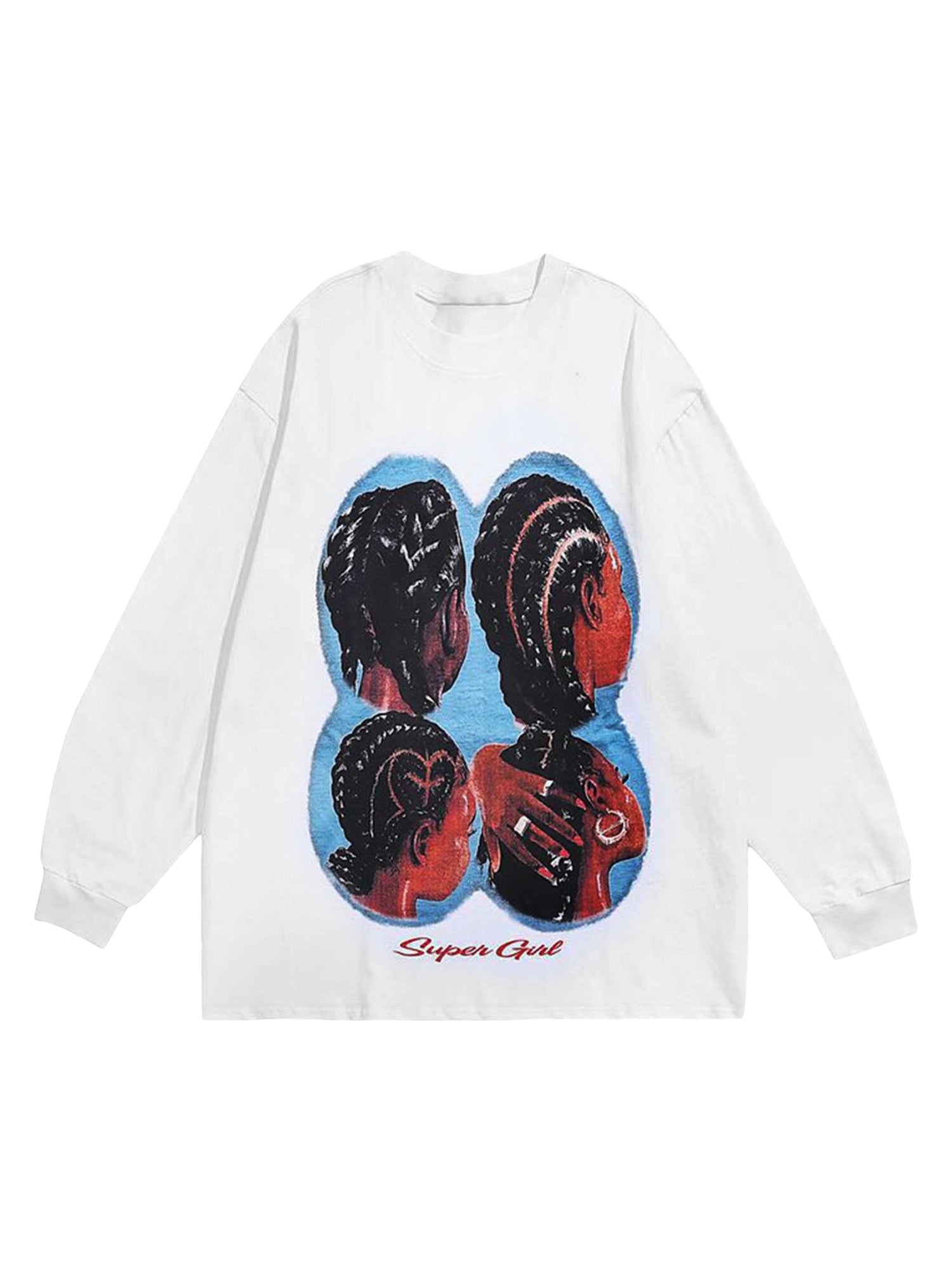 Hiphop Spoof Print Long Sleeve T-shirt - 1675