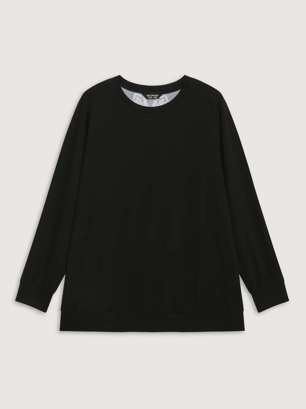 Back Sheer Halloween Print Solid Sweatshirt