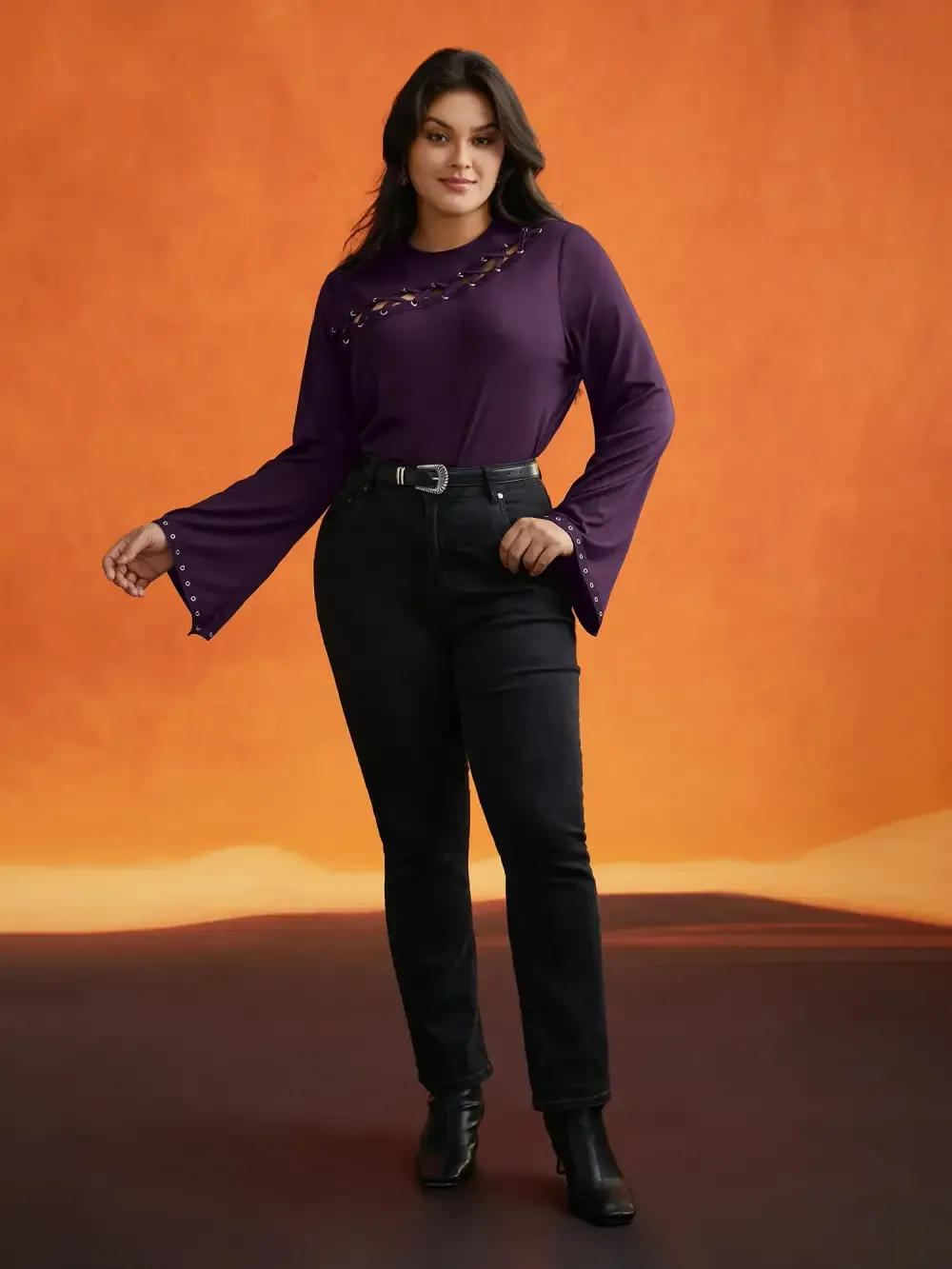 Peek-A-Boo Cut-Out Neckline T-Shirt