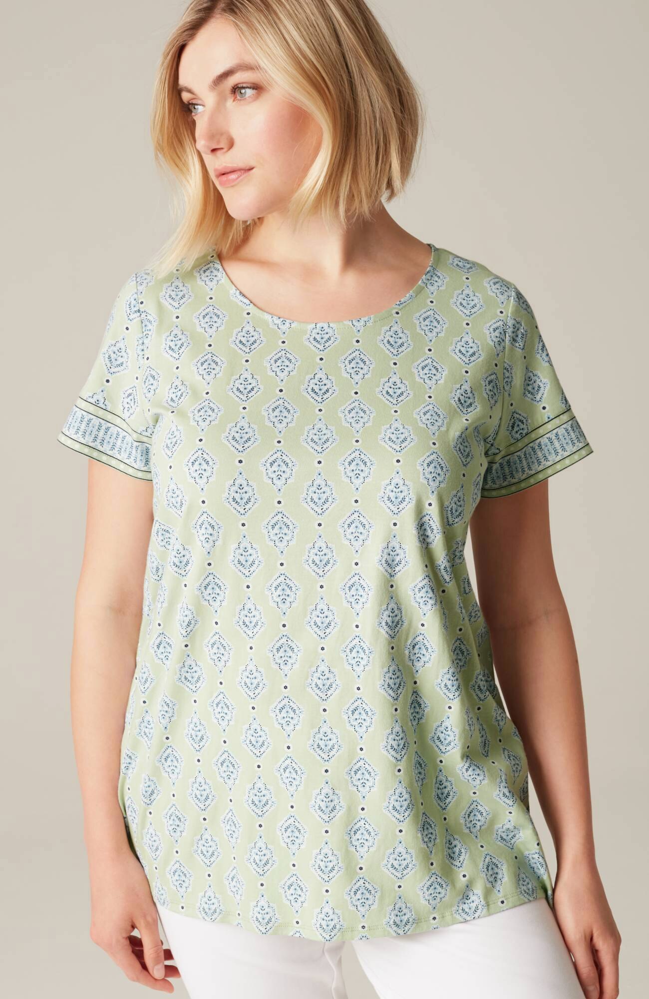 pure jill scoop-neck elliptical tee