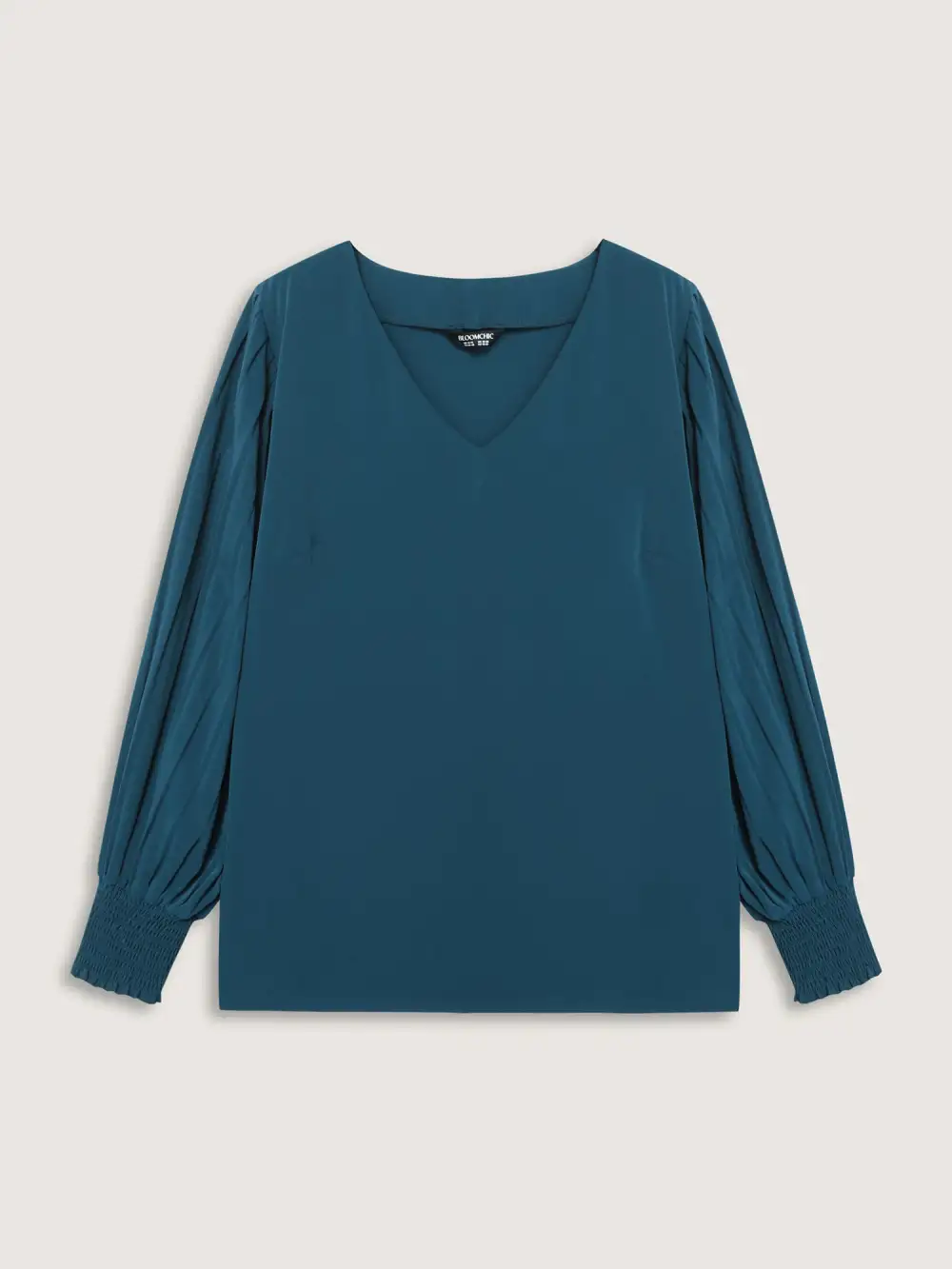 Shirred Cuffs Pleated Sleeve Blouse