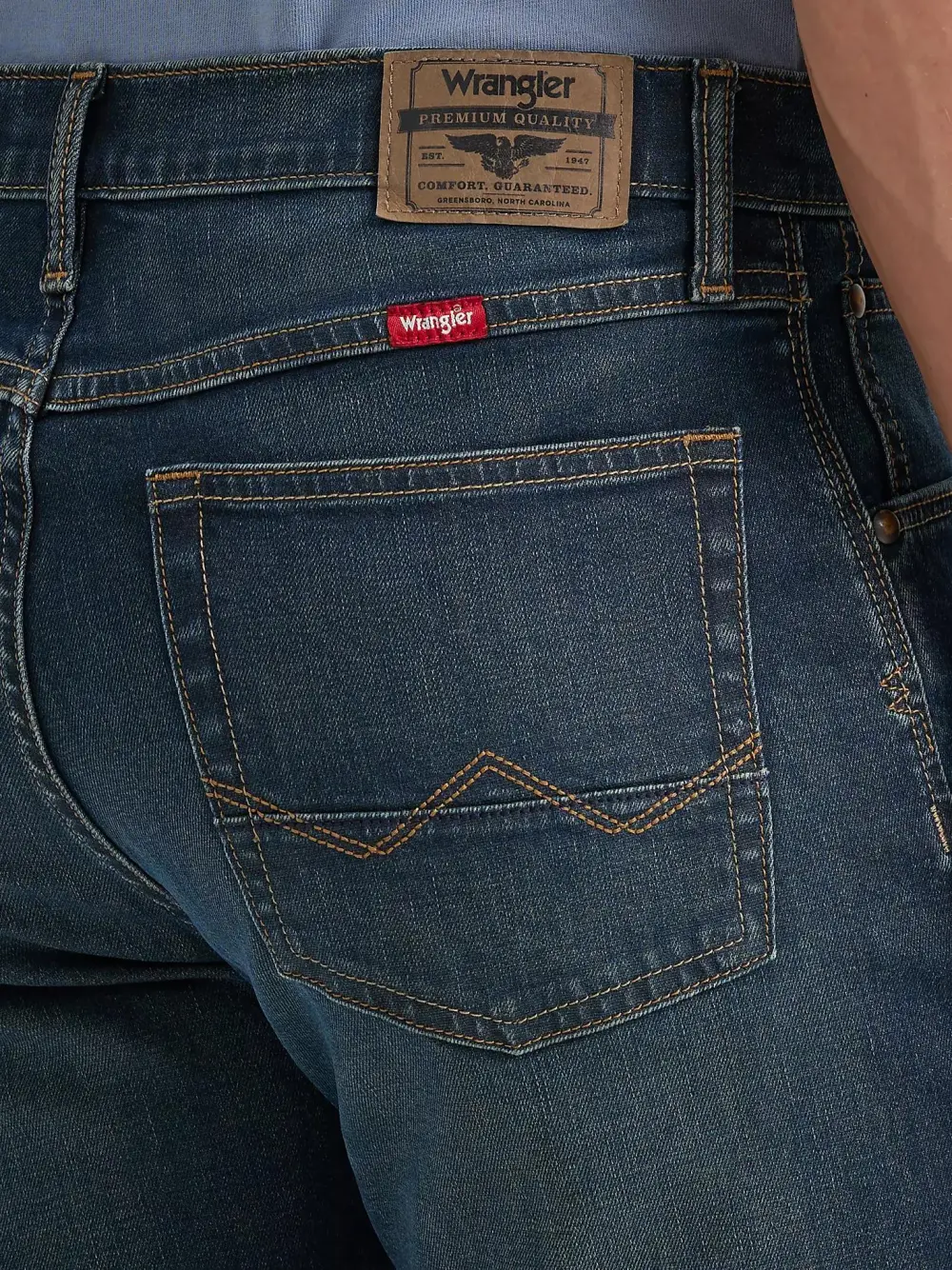 MEN'S WRANGLER FIVE STAR PREMIUM ATHLETIC FIT JEAN IN CHOCOLATE CHIP