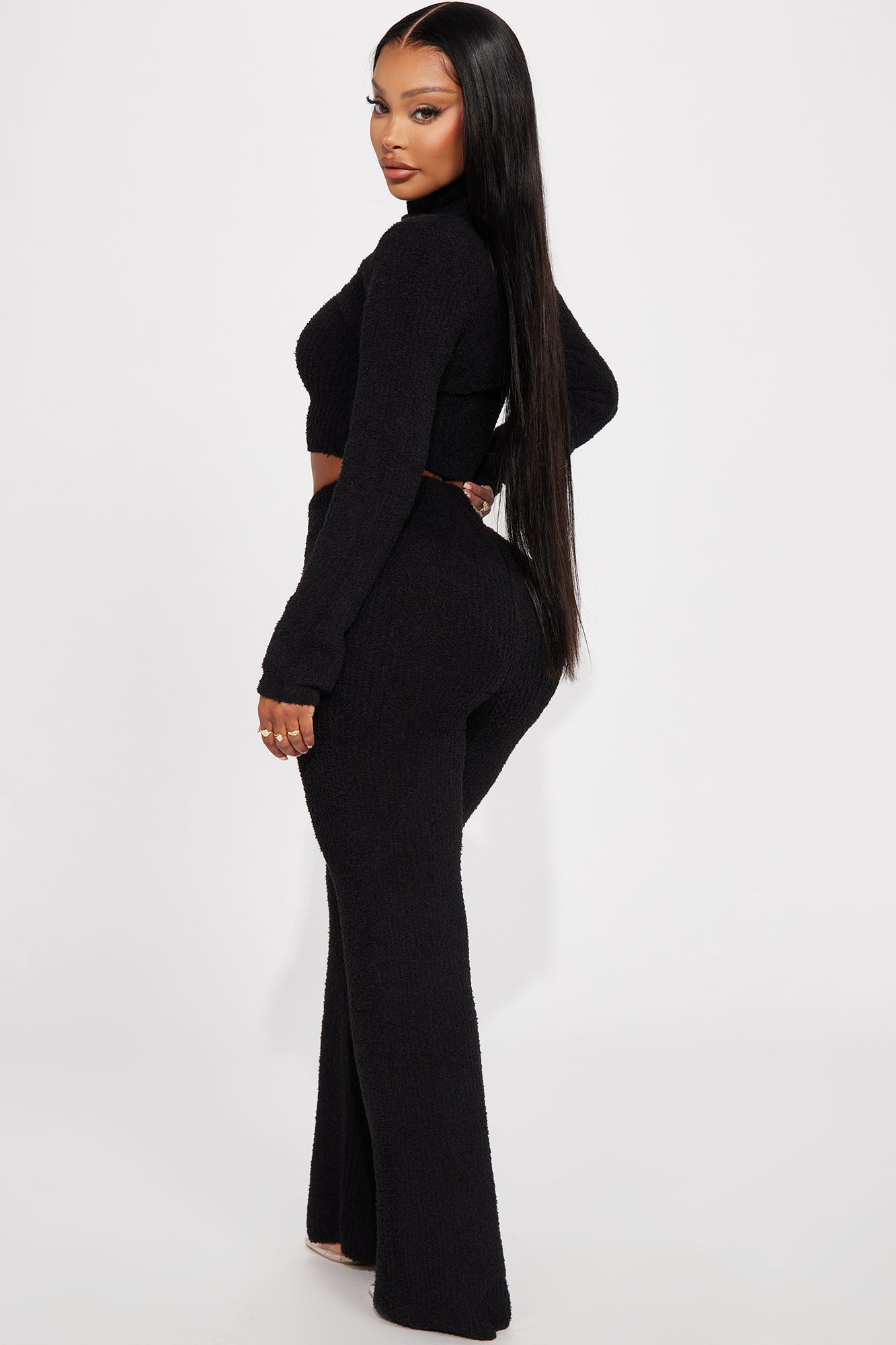 Feeling Cozy 3 Piece Pant Set - Black