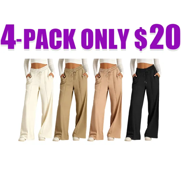 Women's Wide Leg Sweatpants Casual Loose Solid Color Pants Comfy Lounge Joggers Baggy Sweatpants Pockets