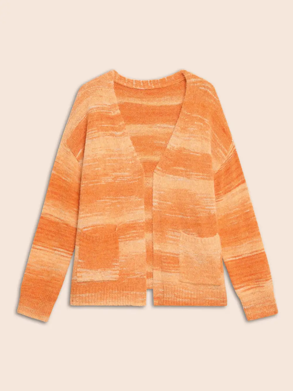 Ombre Patch Pocket Drop Shoulder Cardigan