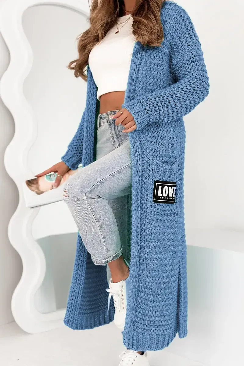 Women's Knitted Casual Long Cardigan