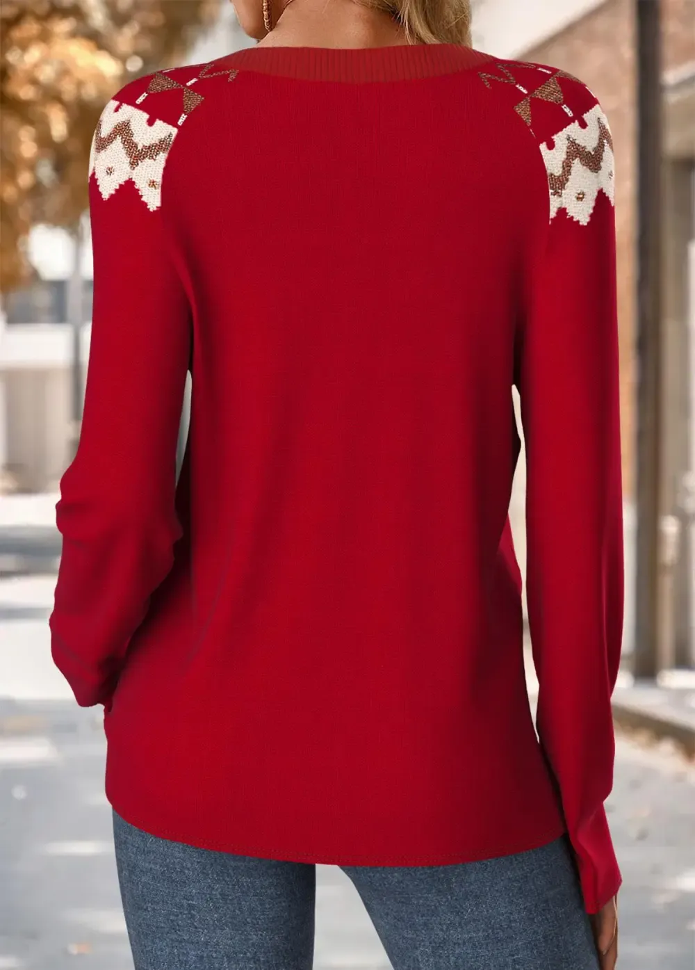 Wine Red Tummy Coverage Geometric Print T Shirt