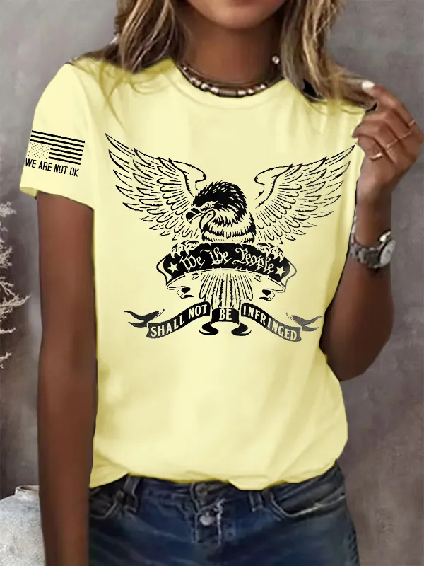 Retro We The People Are Not Ok & We The People Shall Not Be Infringed Print T-Shirt
