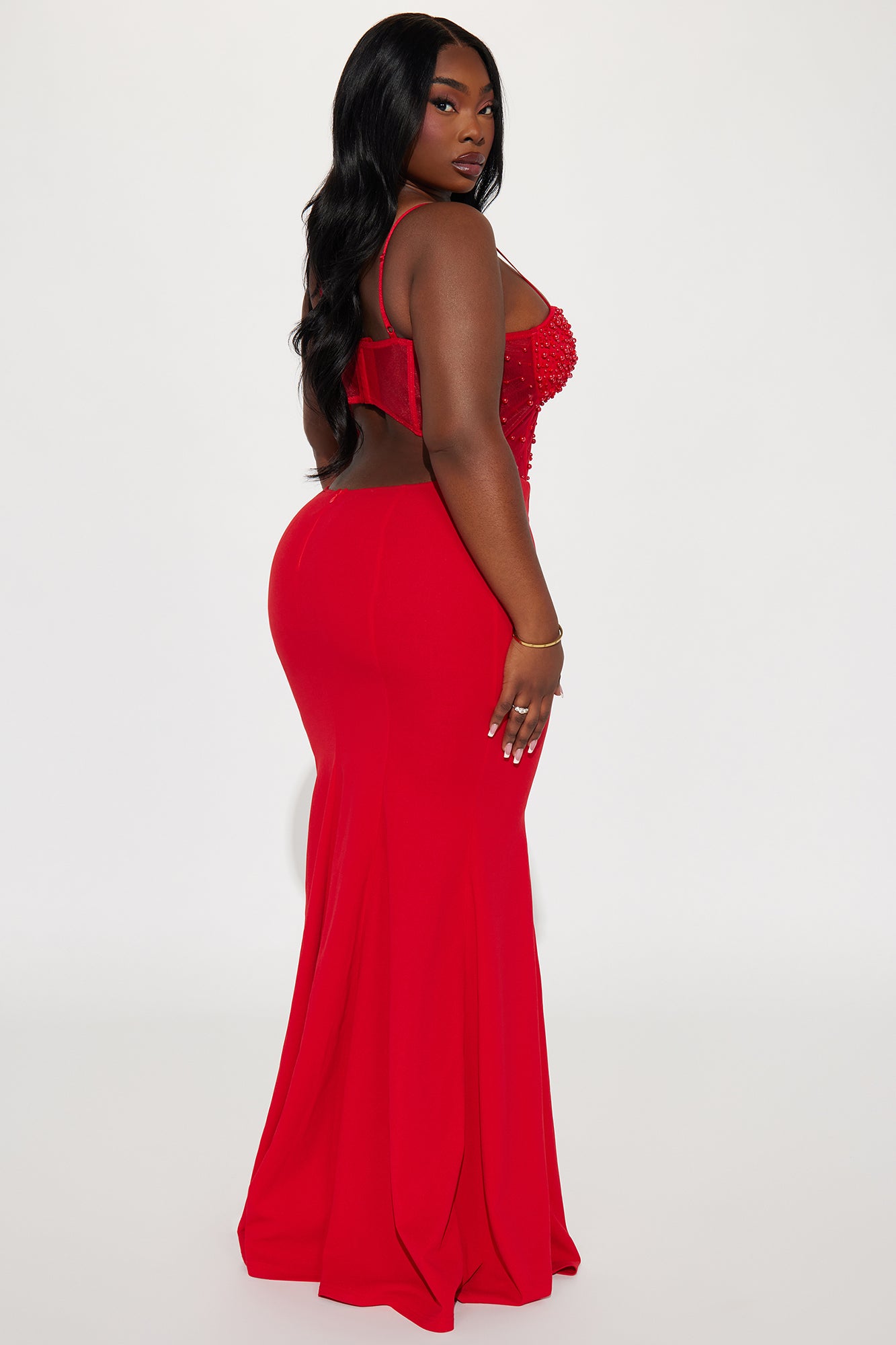 Bella Embellished Gown - Red