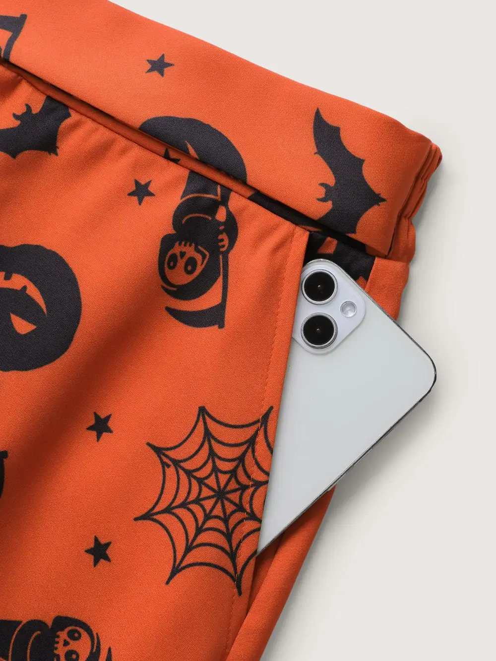 Pumpkin Print Belted Maxi Skirt