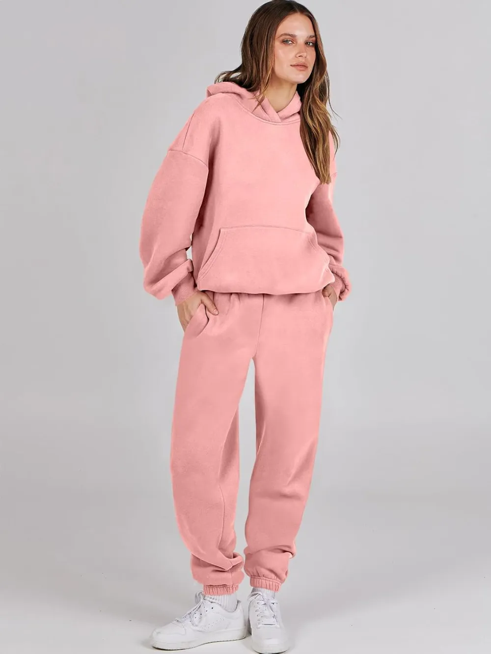 (Clearance Sale $1.99⚡) 2024 Women's Fall Oversized Casual Hoodie Two Piece Sweatshirt Jogging Pants Sweatshirt Set