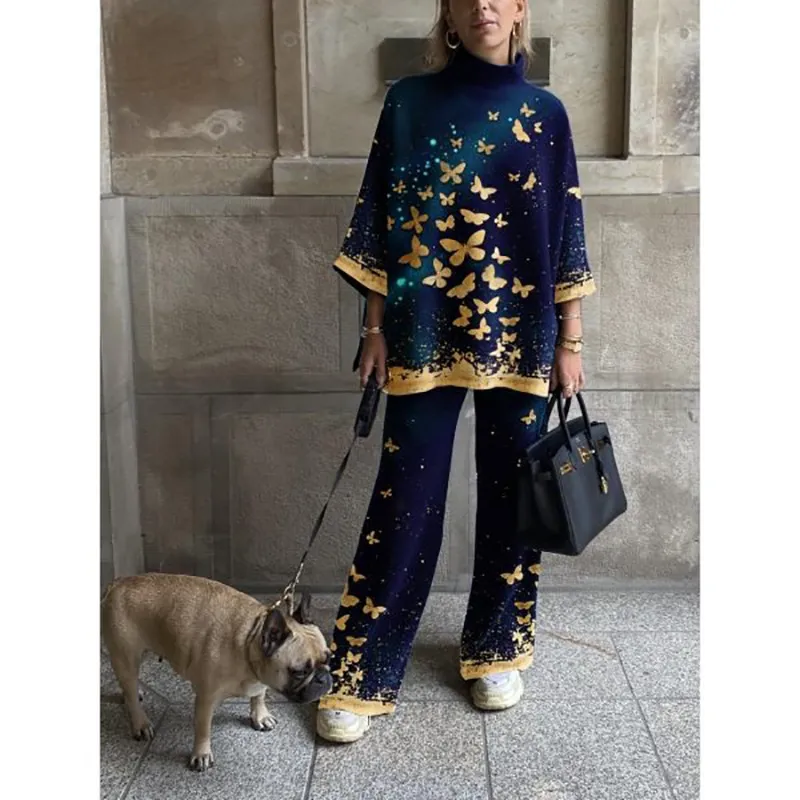 Chic and natural print casual set