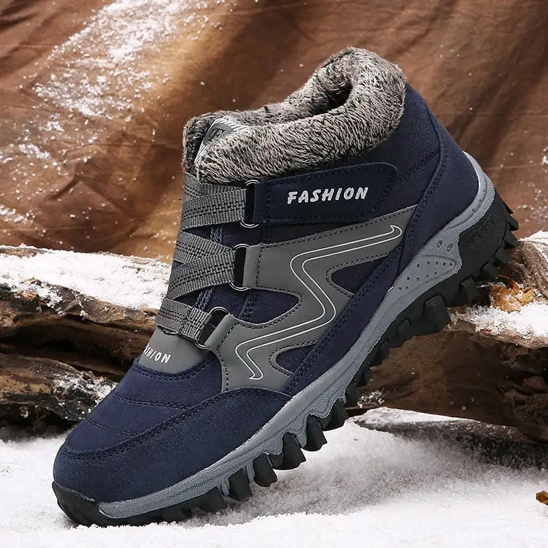 Cilool Plush Waterproof Women Snow Boots  Work Safety Rubber Shoes