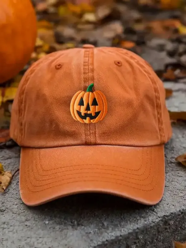 Unisex Fall Pumpkin Cat Hat