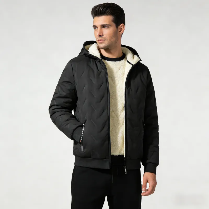 Men's Autumn And Winter Fleece Hooded Set