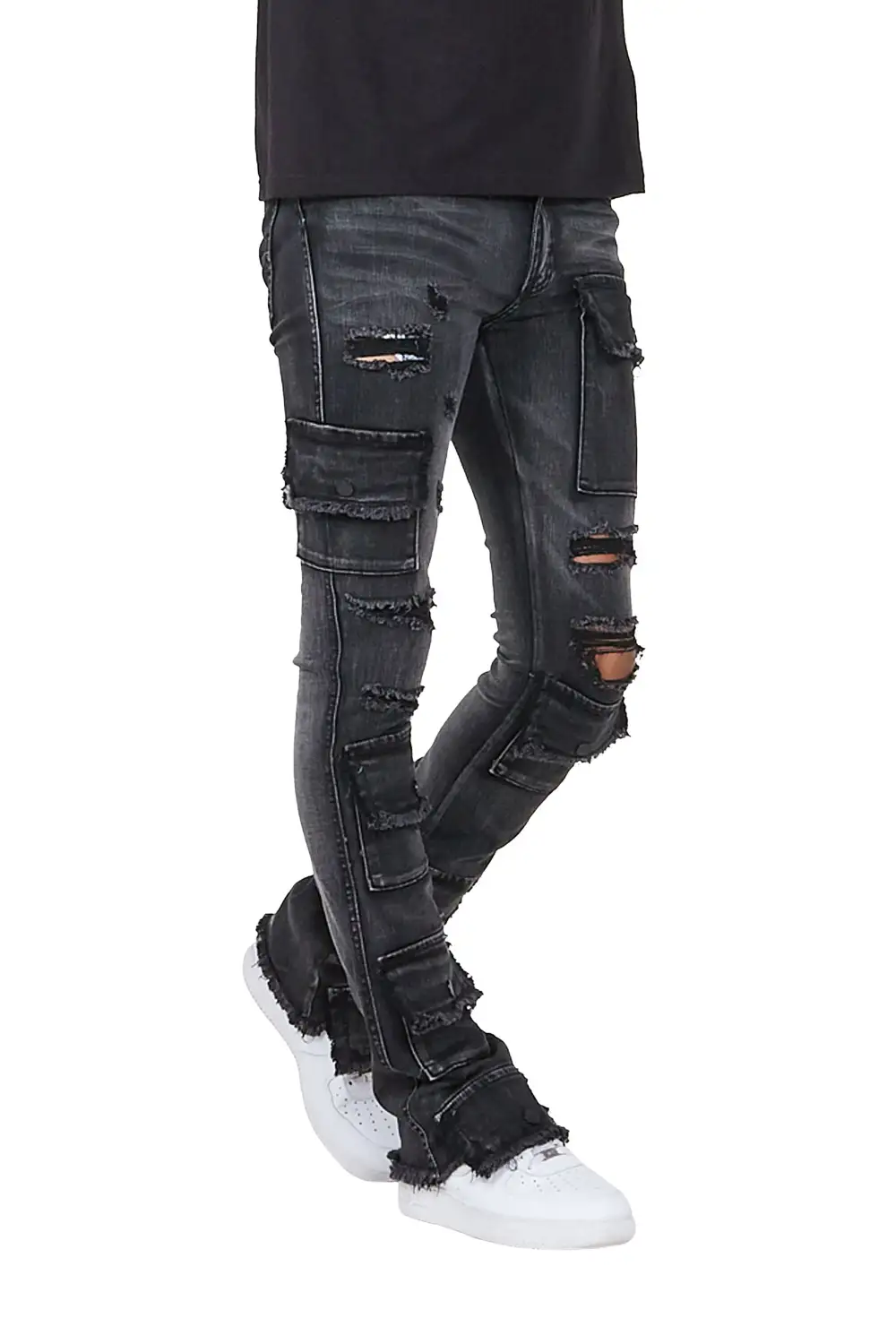 Glenn Grey Stacked Flare Jean