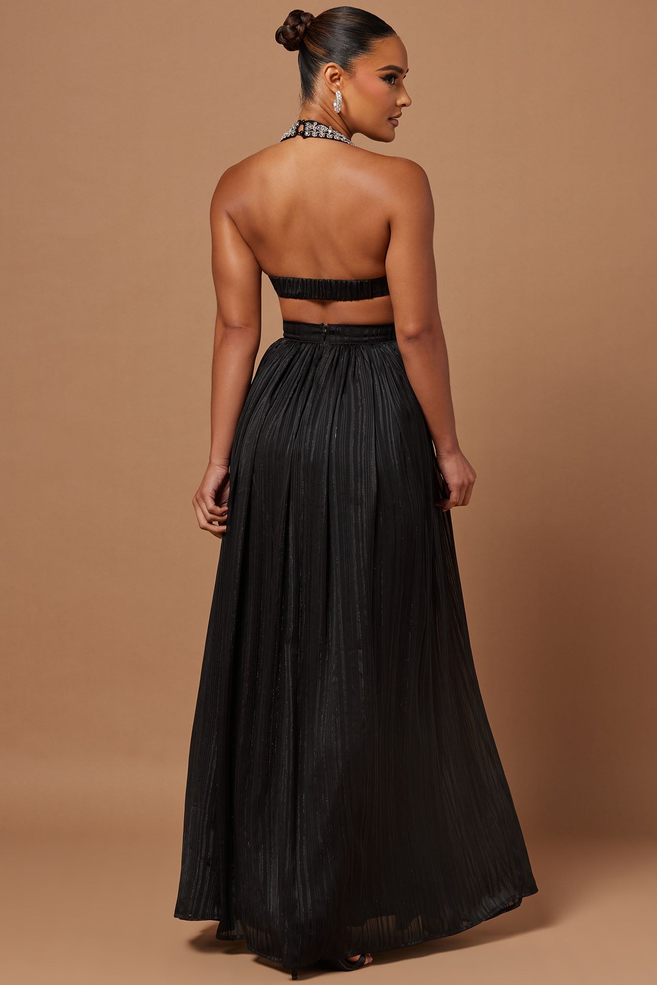 Ava Embellished Gown - Black
