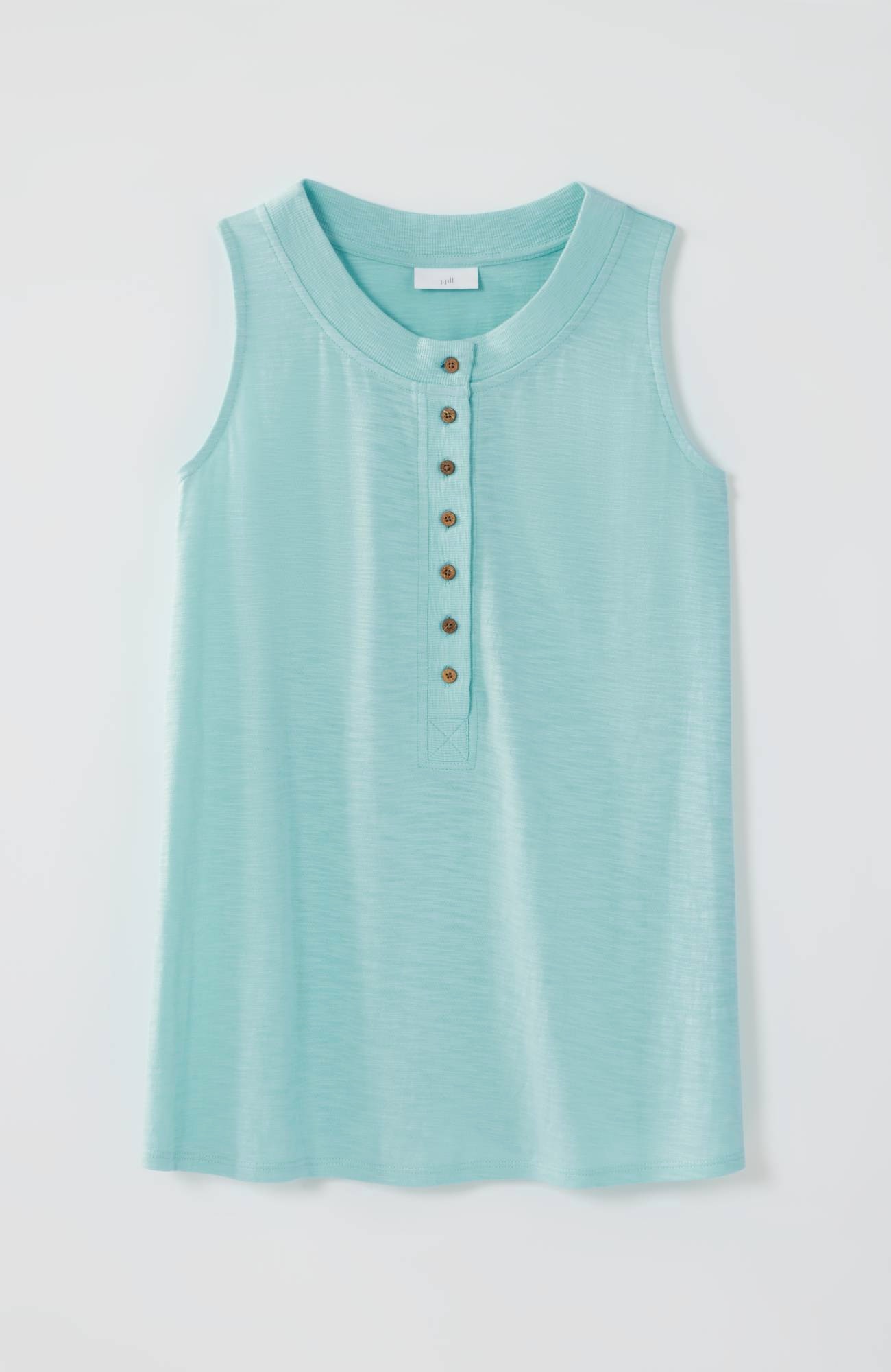 Rib-Trim Henley Tank