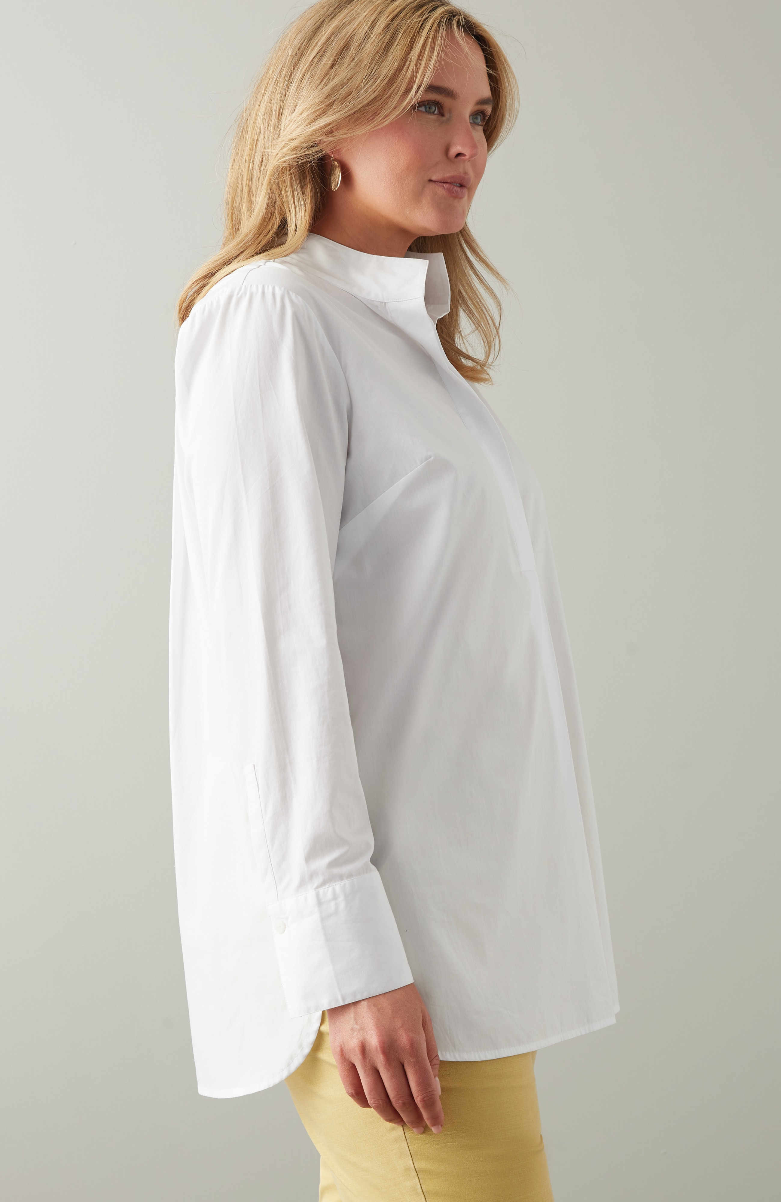 Cotton Stand-Collar Tunic