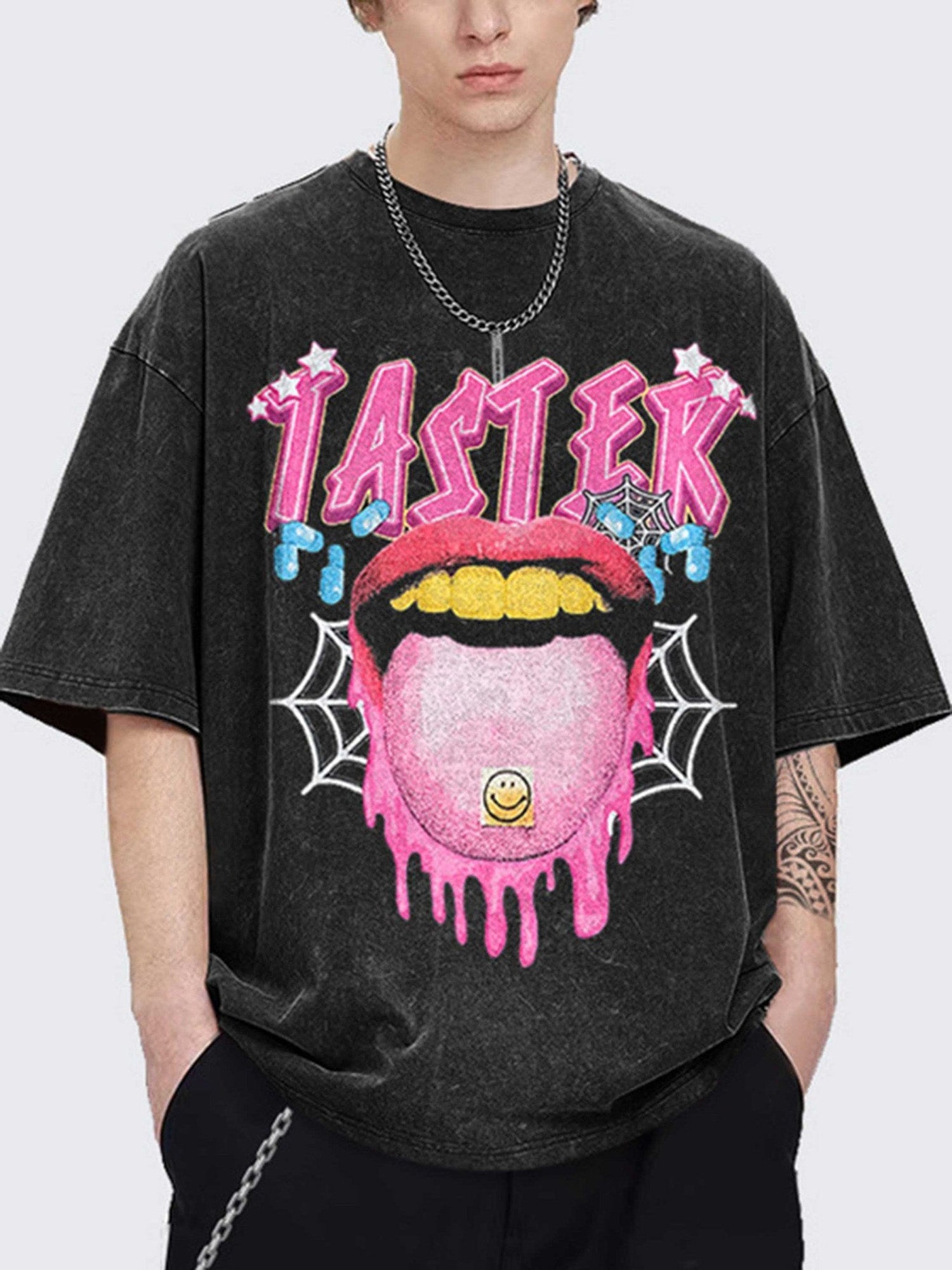 Creative Fun Big Tongue Print T-shirt - 2086