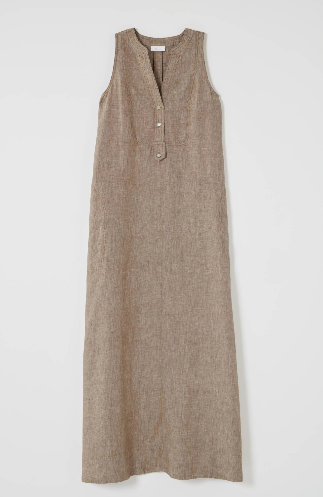 Pleated Linen Maxi Dress