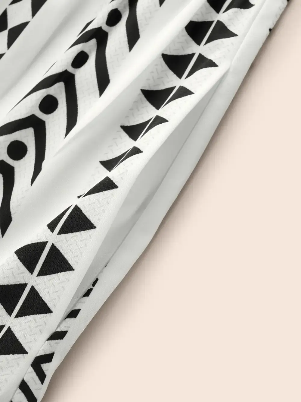 Bandana Geometric Ruffle Sleeve Babydoll Dress