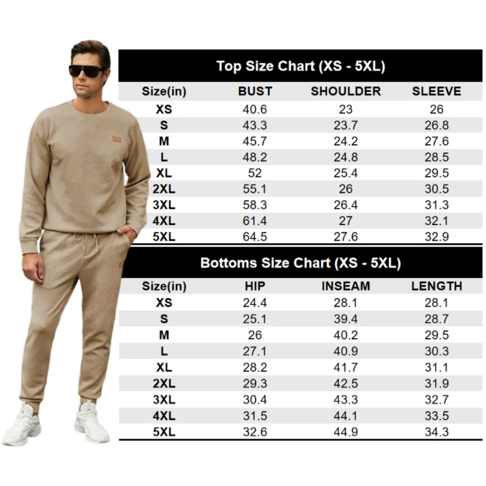 Plus Size Men's Casual Tracksuit Set