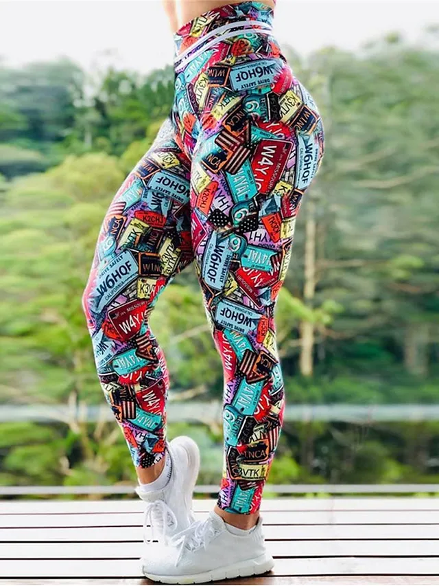 Women's Leggings Graphic Galaxy Tie Dye Print Full Length Micro-elastic High Waist Active Fashion Outdoor Yoga Leopard Print Sunset S M Fall Winter