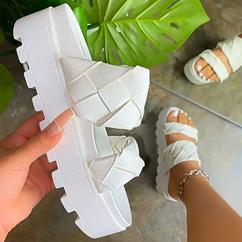 Women's Sandals Summer Flat Shoes 2021 Female Casual Wedge Slides Sandal Woman Platform Shoes Ladies Outdoor Beach Footwear