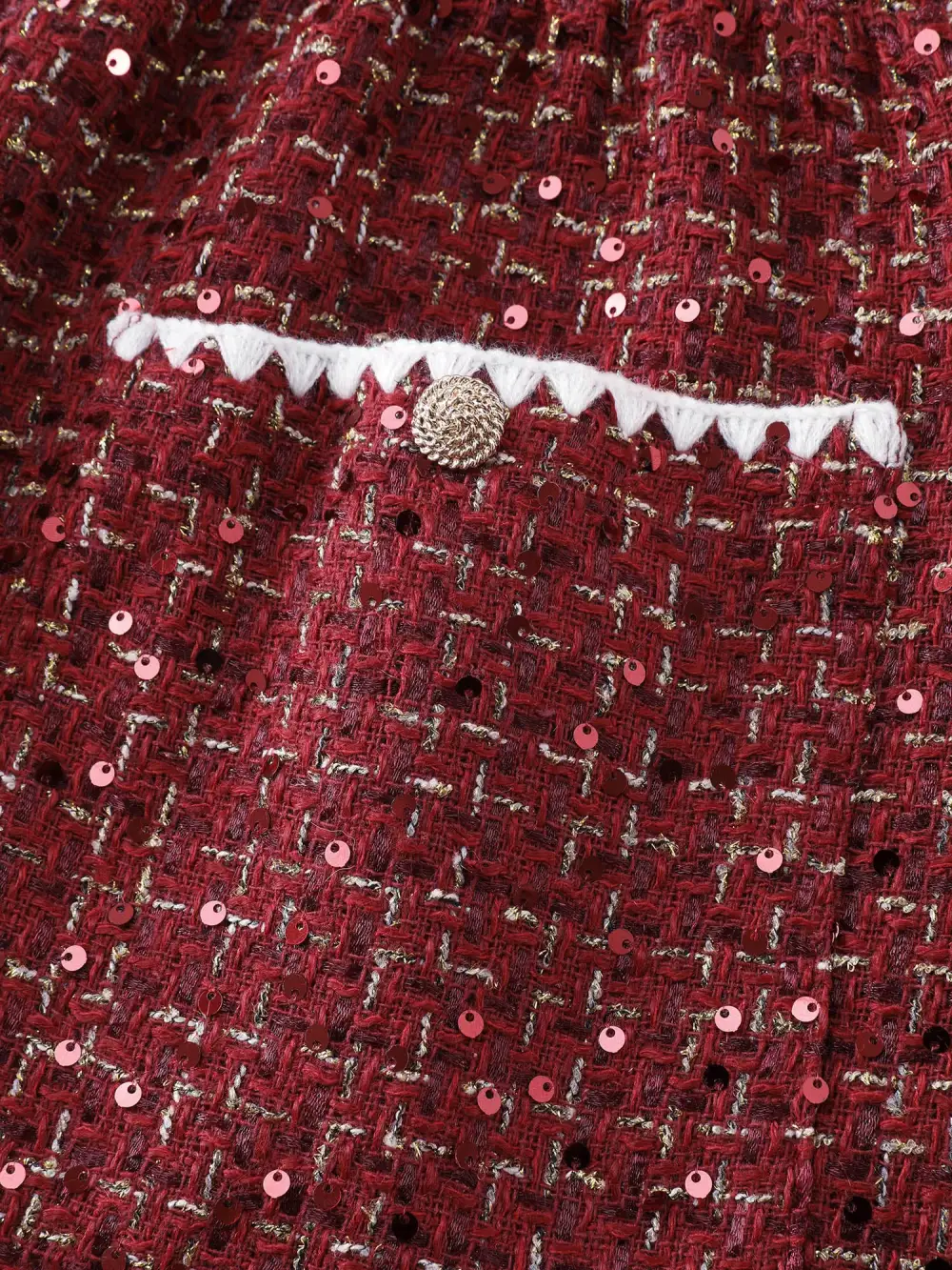 Holiday Tweed Contrast Edge Mini Dress