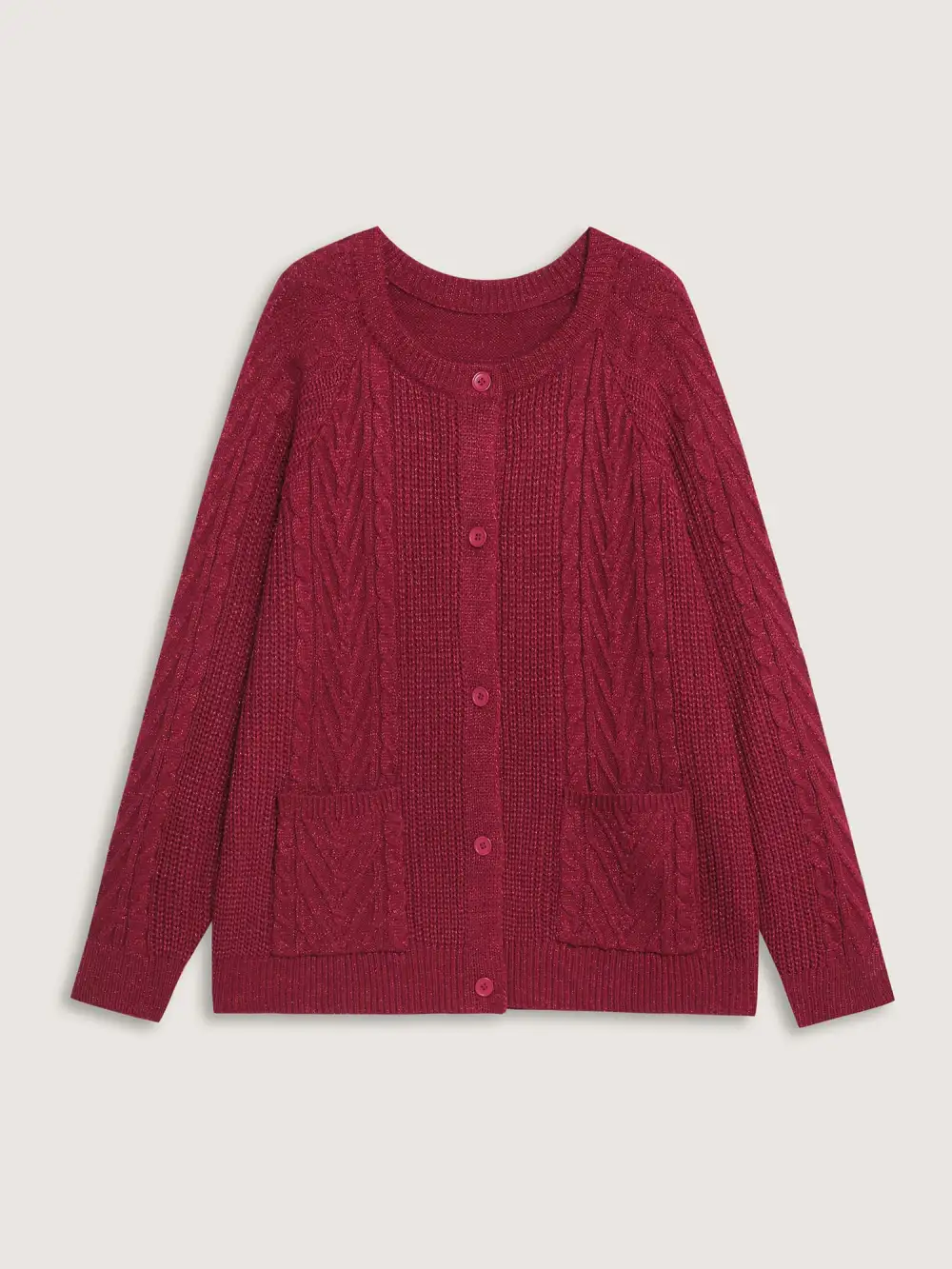 Lurex Twist Button Knit Cardigan