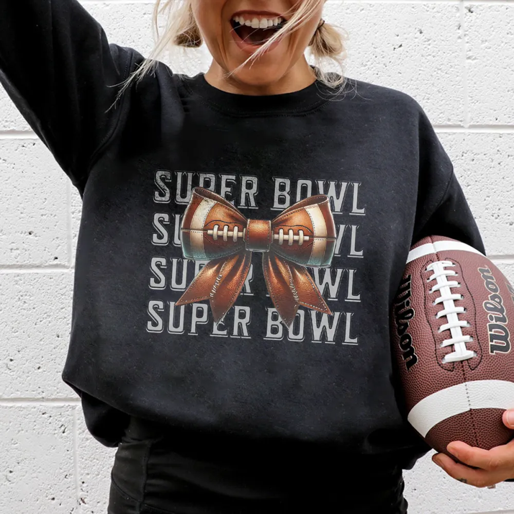 Super Bowl 2025 Printed Round Neck Long Sleeve Sweatshirts