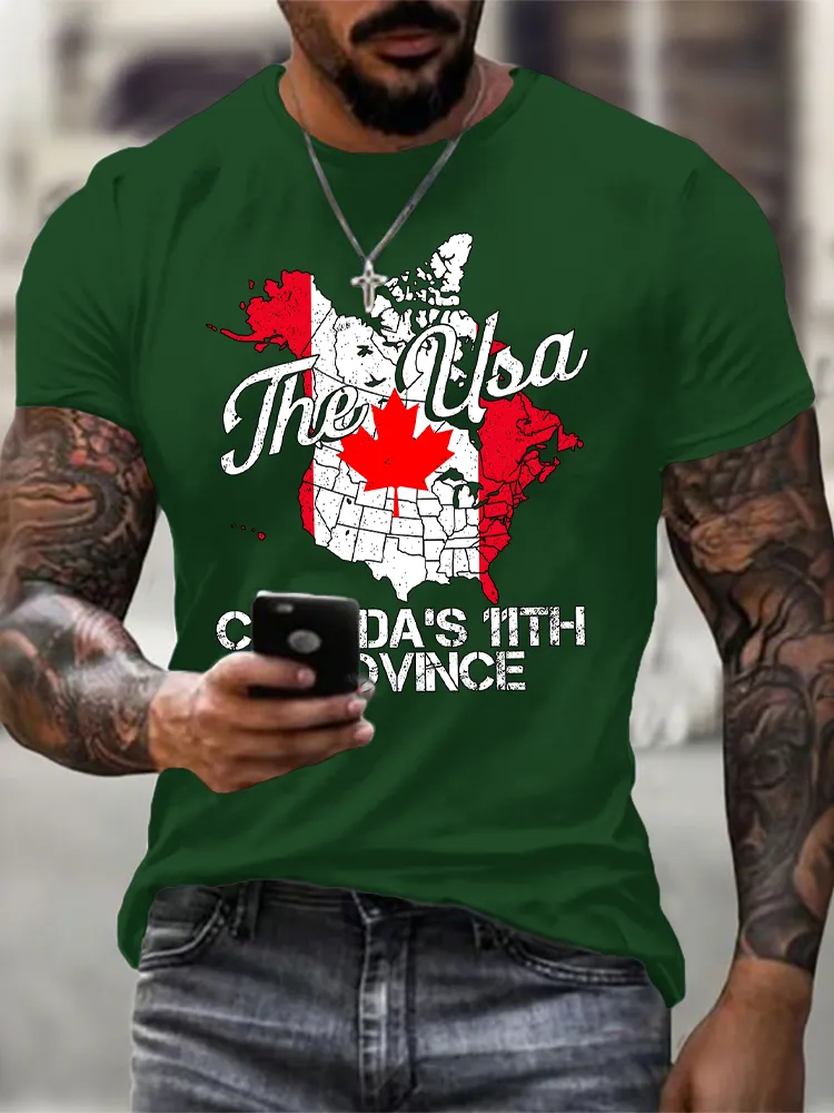 Round-Neck Short-Sleeved Shirt The Usa Canada'S 11Th Province T-Shirt