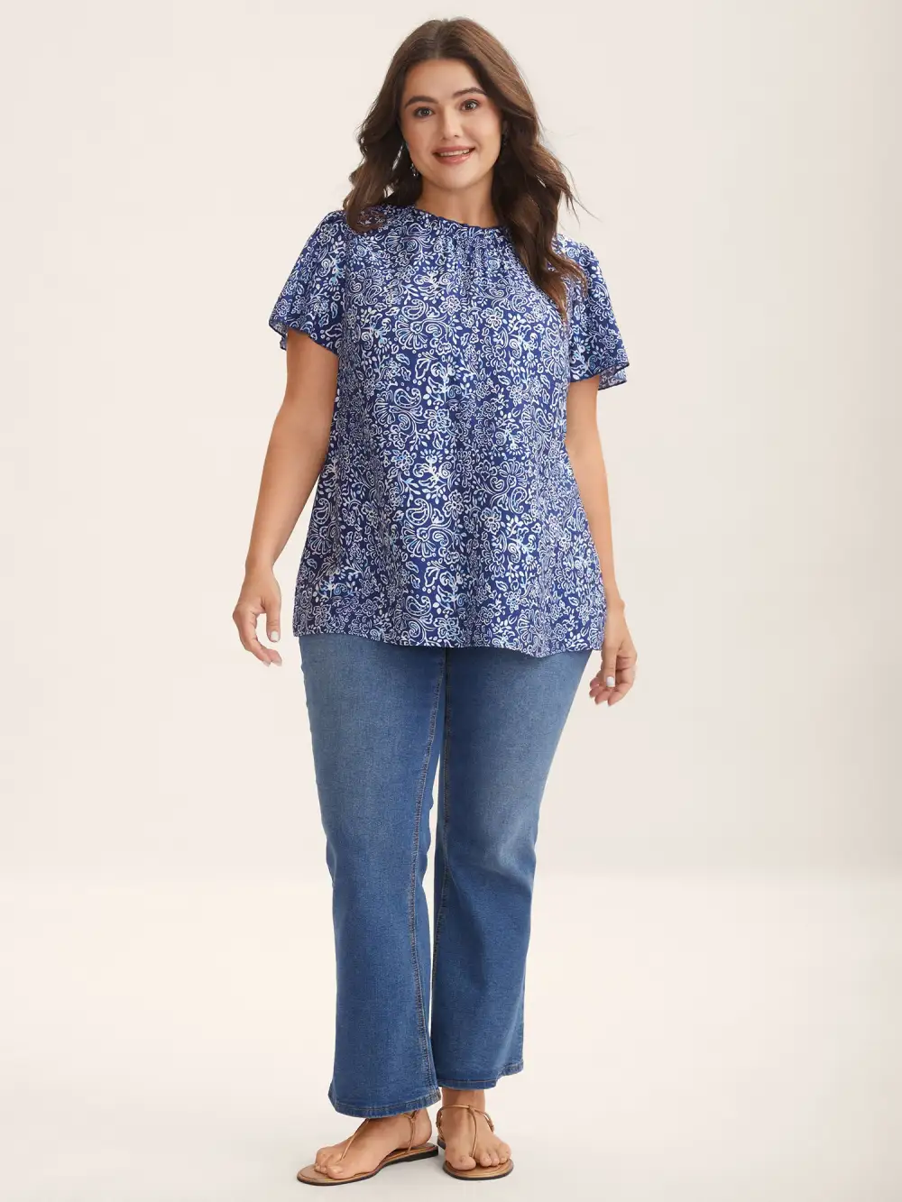 In Full Bloom Mock Neck Shirt