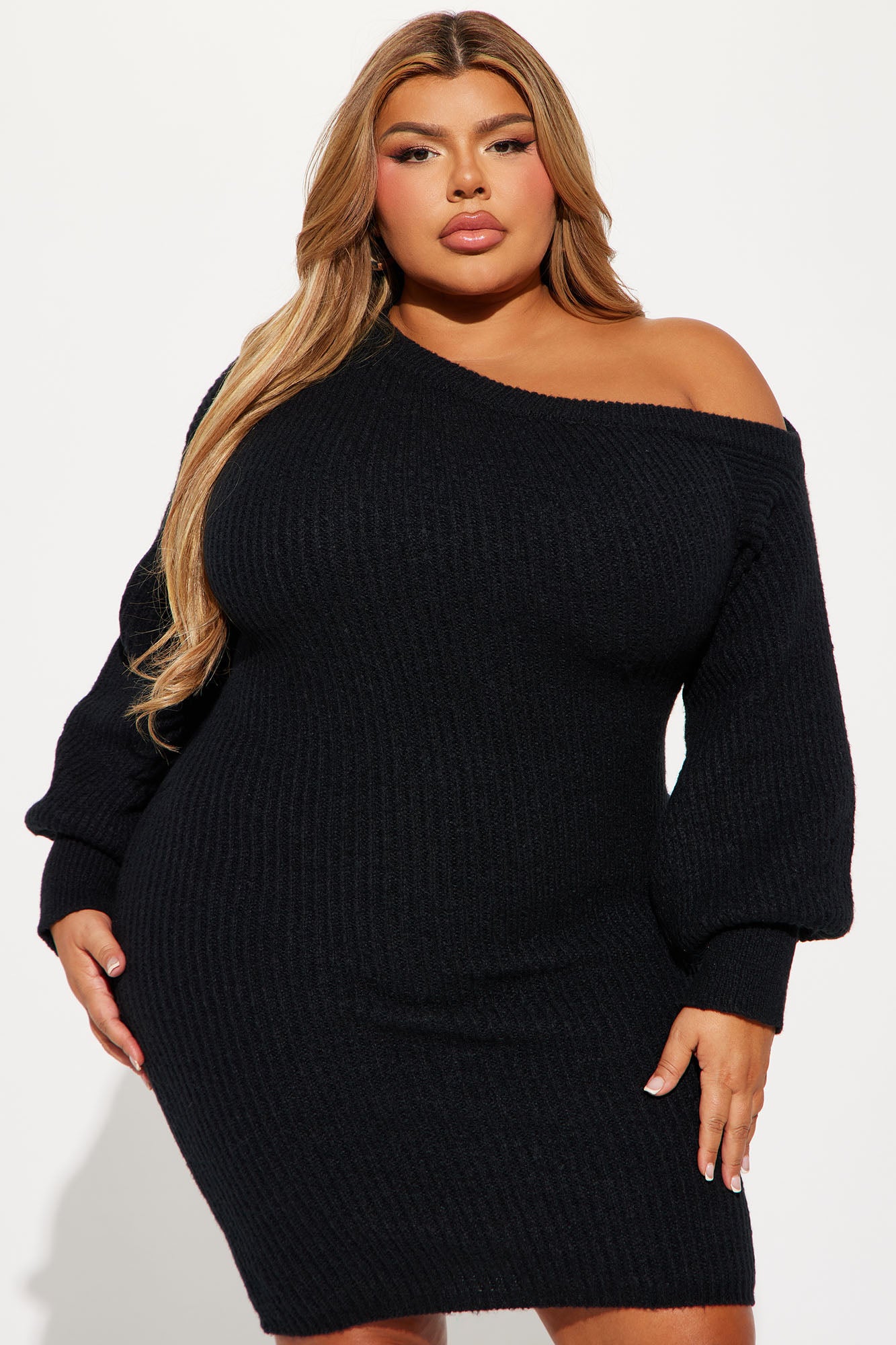 Sophie Sweater Mini Dress - Black
