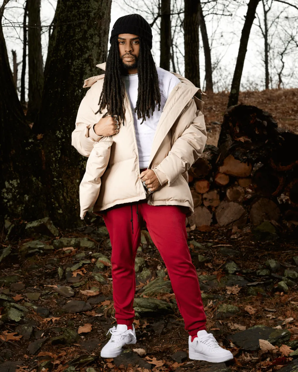 Tan Sesame Long Utility Puffer