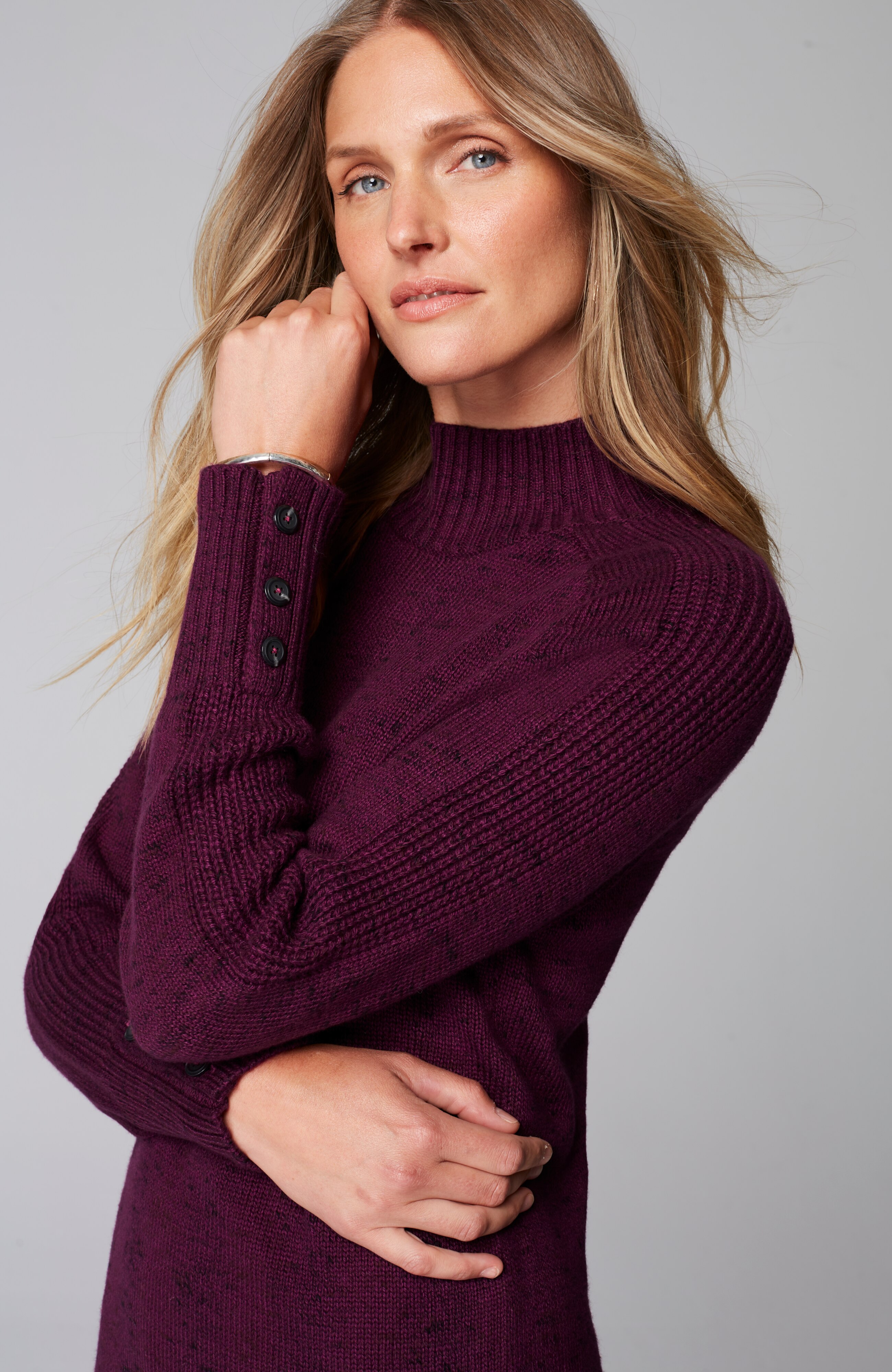 Wearever Button-Cuffed Sweater