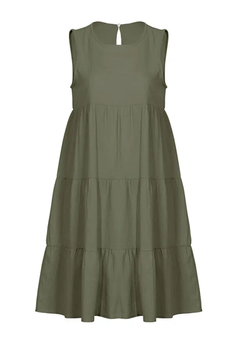 Fashion Casual Solid Patchwork O Neck Princess Dresses(6 Colors)