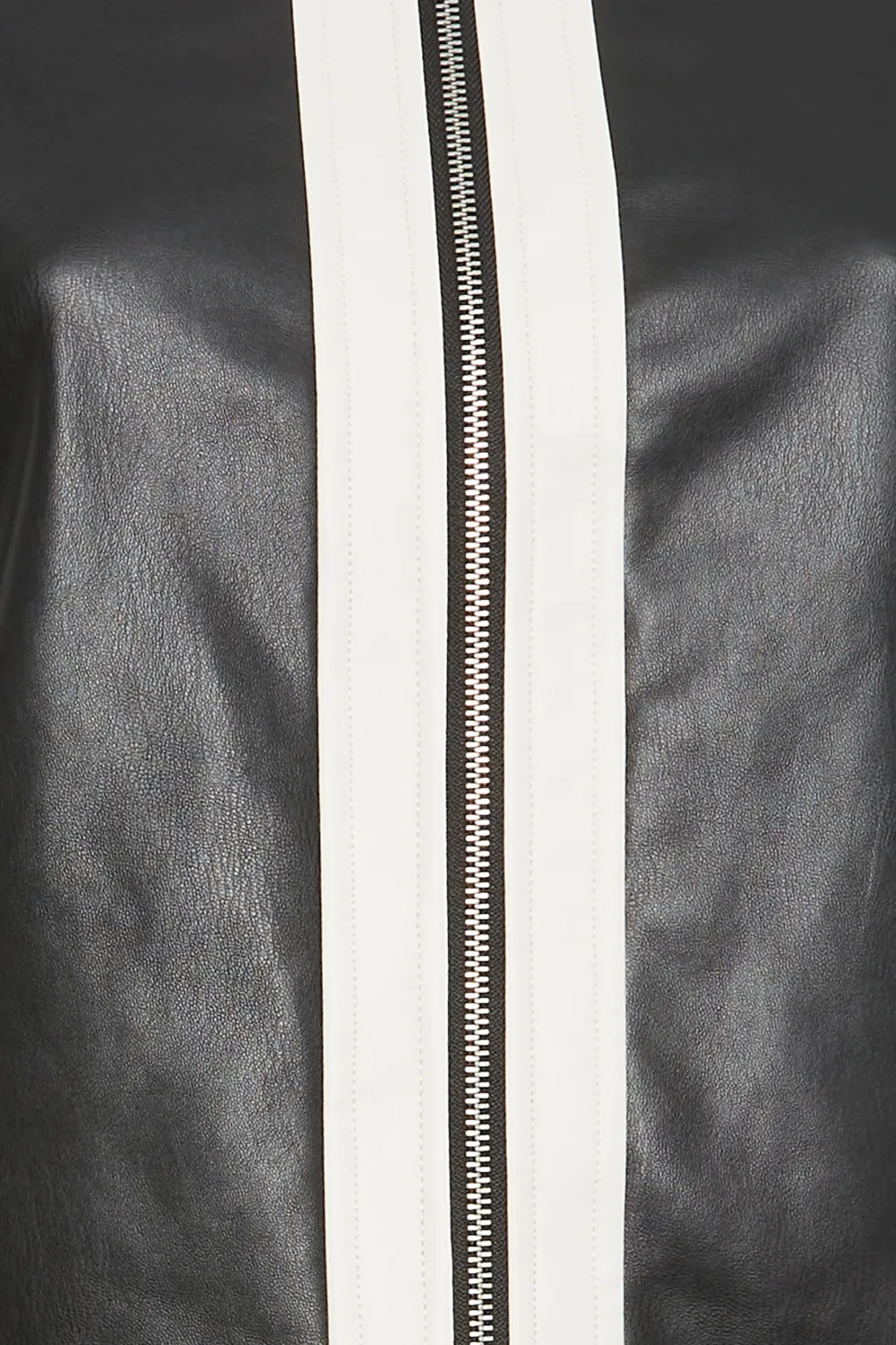 YOURS Curve Black Faux Leather Contrast Stripe Biker Jacket