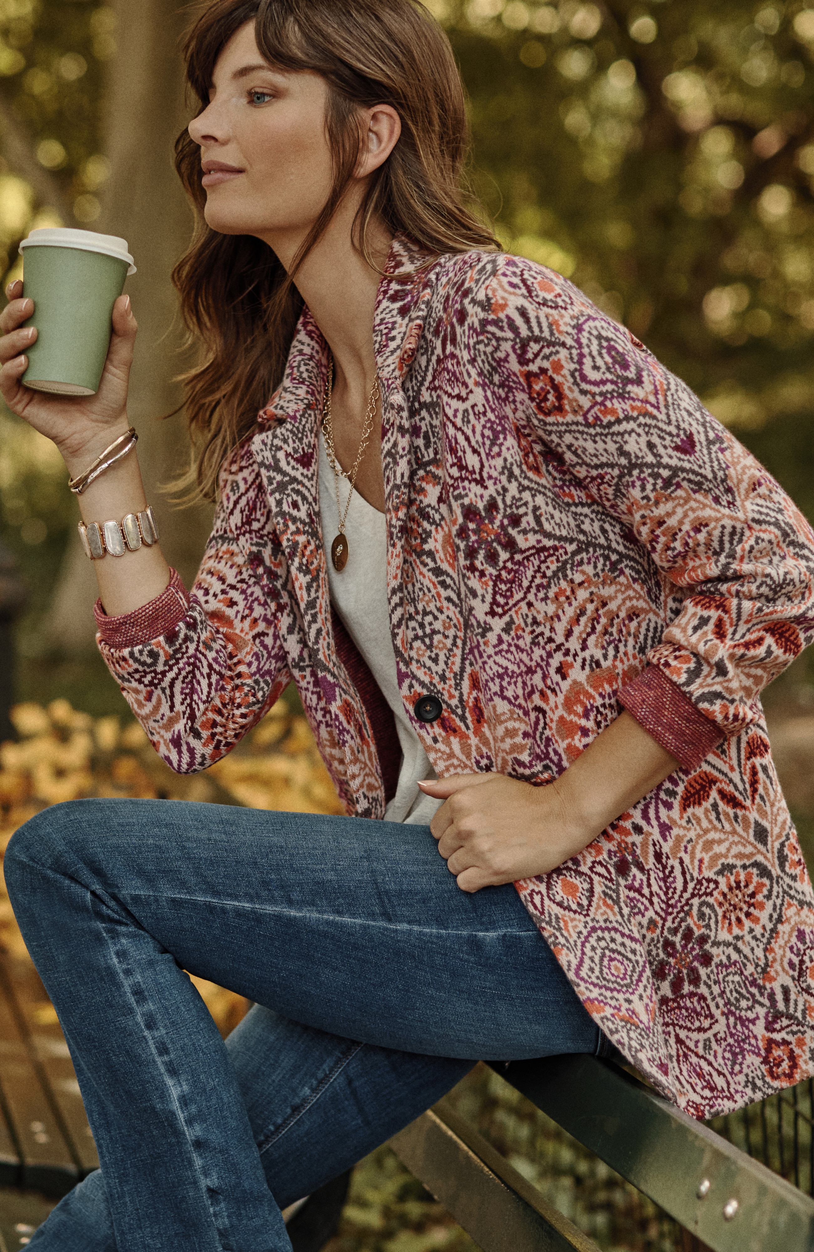 Jacquard Sweater Blazer