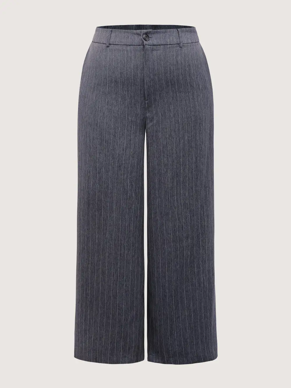 Striped Button Wide-Leg Pants