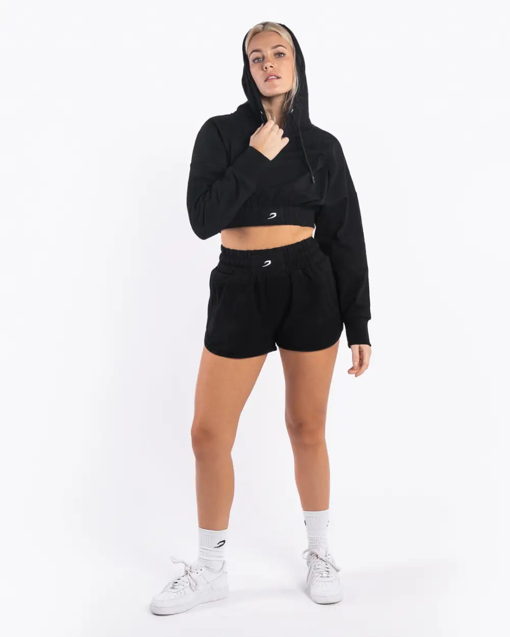 Kim Cropped Hoodie - Black