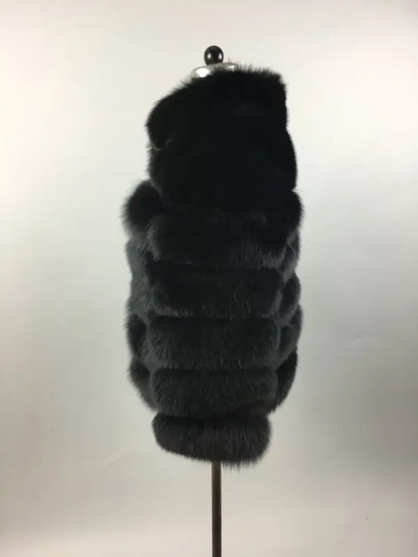 Black Fox Fur Waist Length Jacket