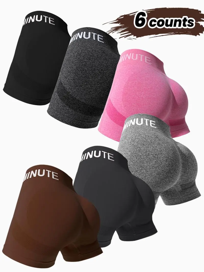 Women's Yoga & Gym Shorts – High Waist, Letter Print, Comfy Fit