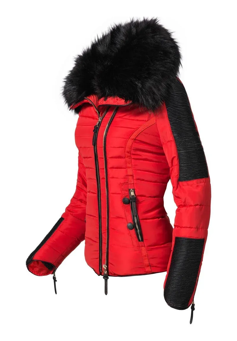 Women's short parka coat white