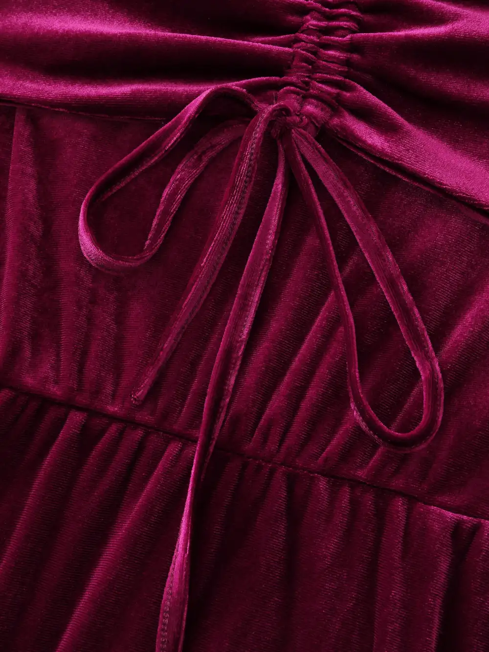 Velvet Off-Shoulder Bow Pockets Midi Dress