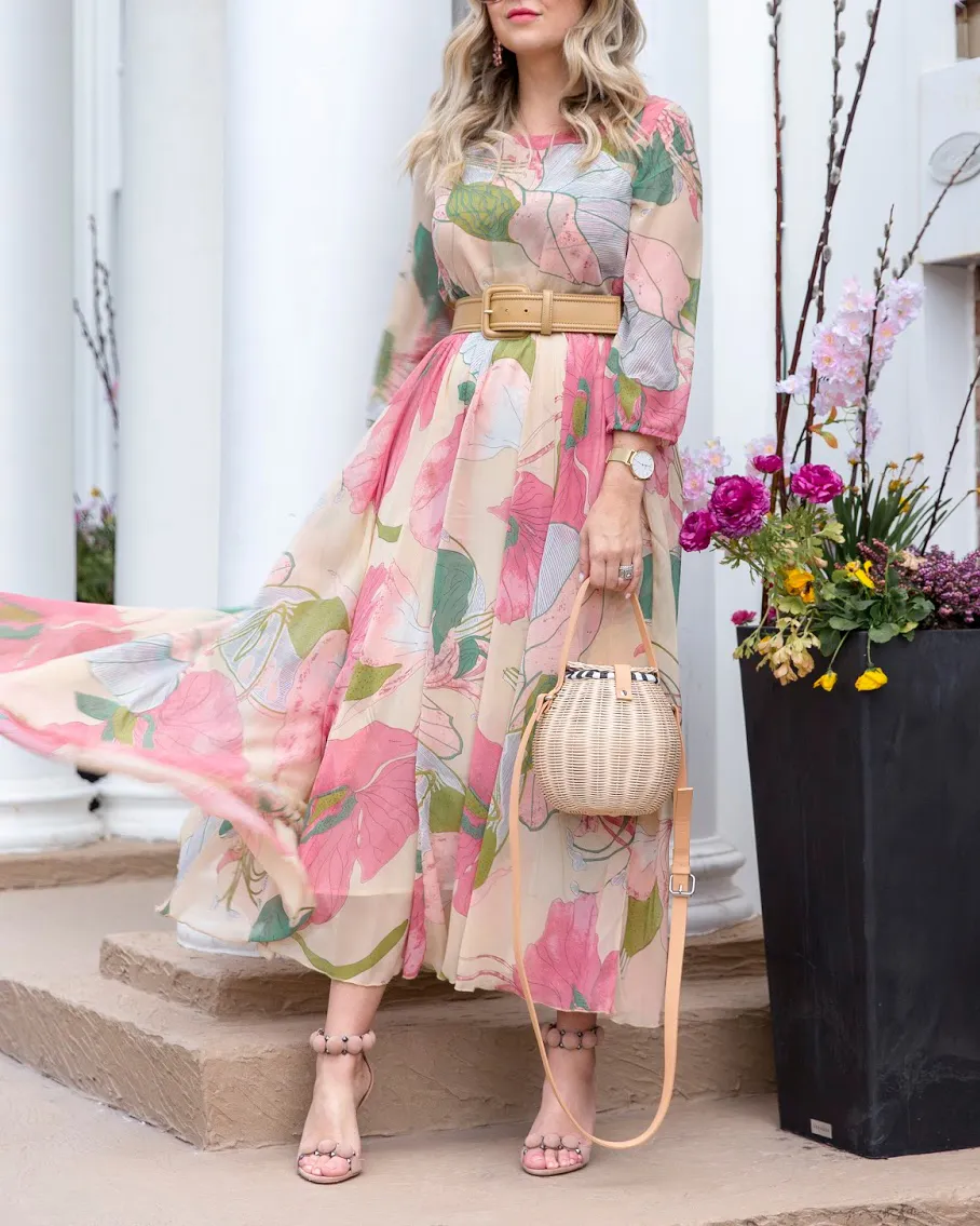 Holiday Floral Maxi Dress