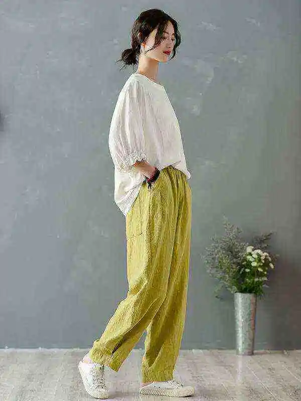 Loose Solid Color Casual Pants
