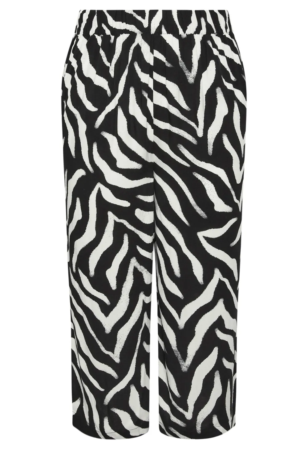 YOURS Curve Green Leaf Print Cropped Trousers