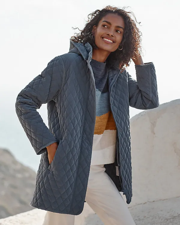 Recycled Quilted Car Coat